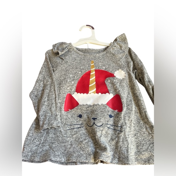 Carters Festive Kids Pajama Set with Cat and Reindeer Set - Picture 2 of 6